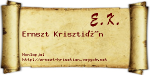 Ernszt Krisztián névjegykártya